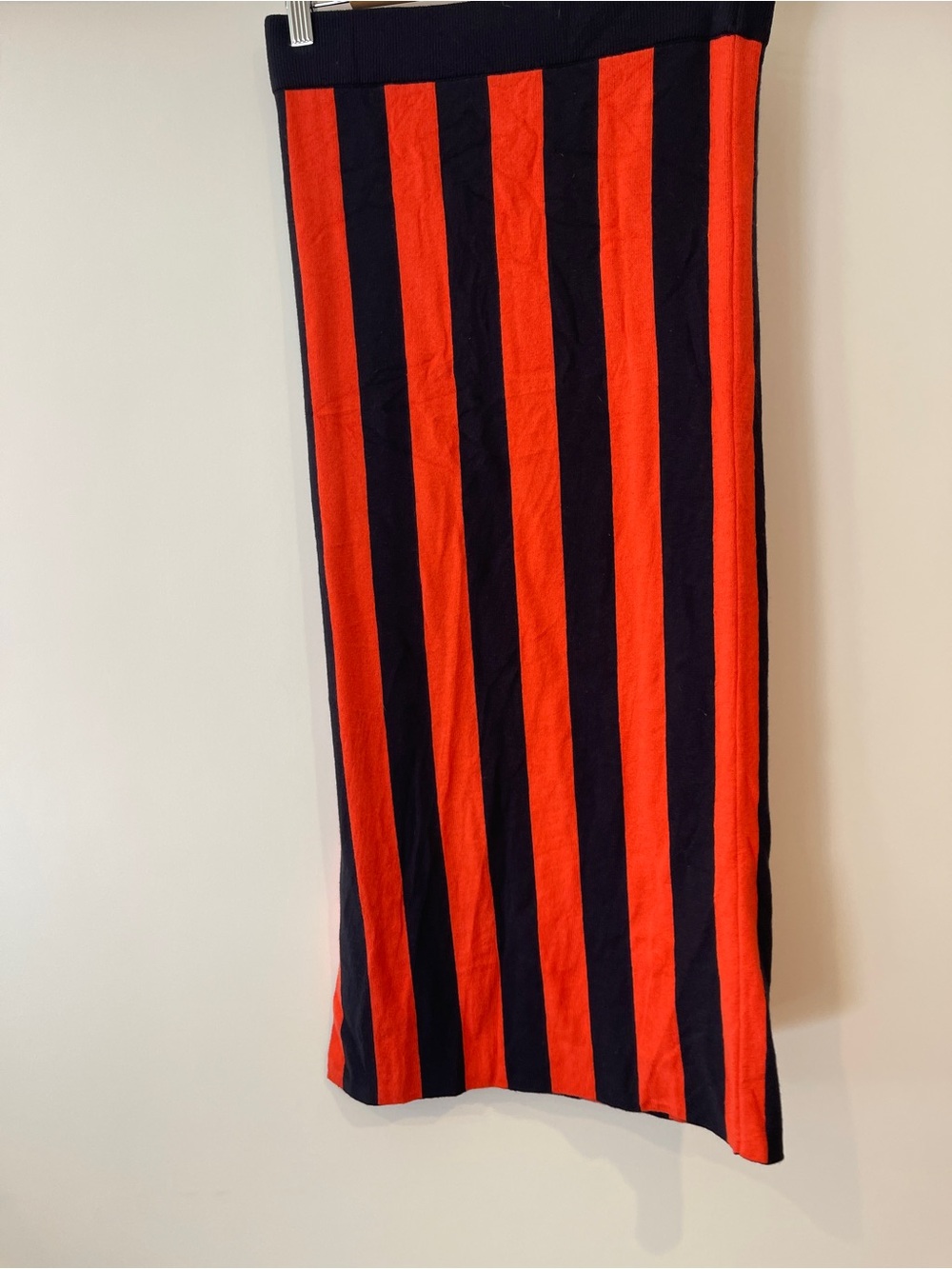 KULE Navy and Red Knit Vertical-Stripe Midi Skirt Size M - Picture 6 of 6